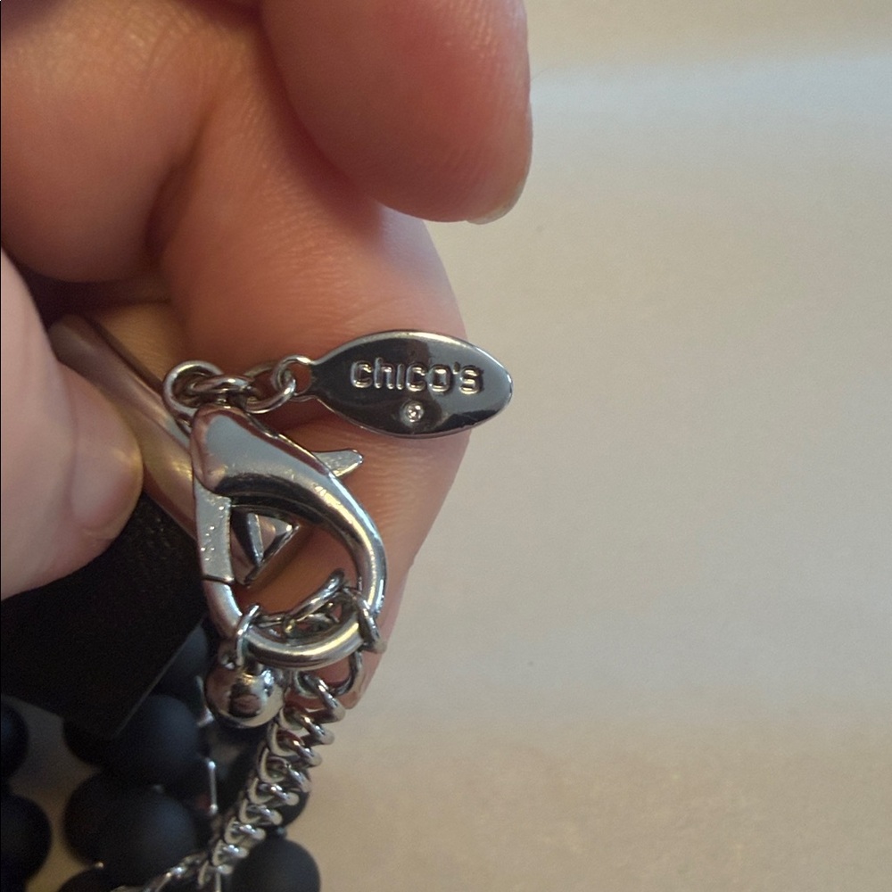 Chico’s Black Multi Strand Statement Necklace Set… - image 6